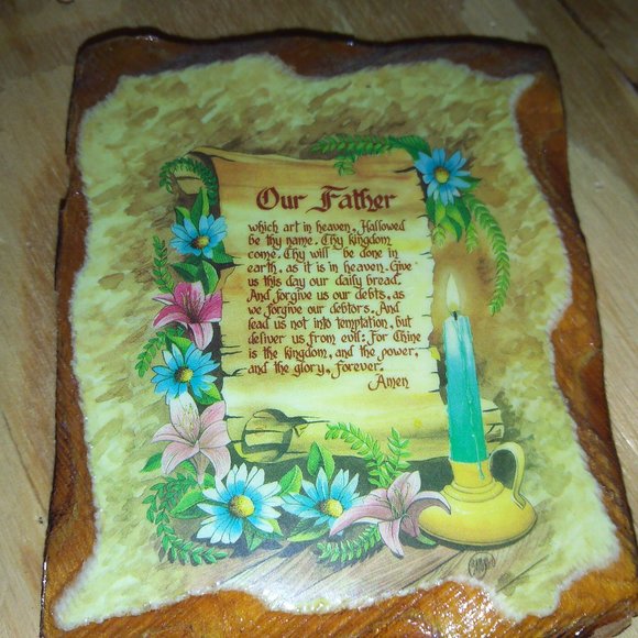 Vtg 1987 Wintermute 4 pc découpage Faith wall hangings Lord's Prayer Psalm 23 - Picture 3 of 12